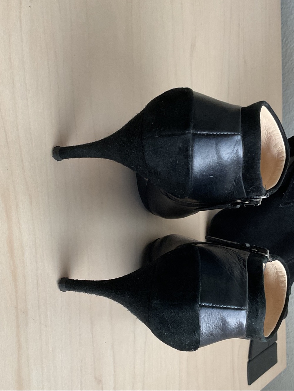 Black Women's Leather Ankle Boots - Classic High Heel - Picture 4 of 11